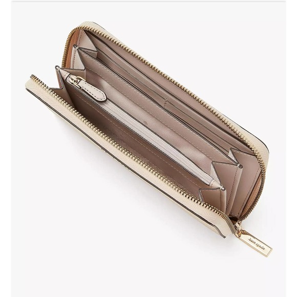 KATE SPADE BOXED SHIMMY GLITTER LARGE CONTINENTAL WALLET IN ROSE GOLD - Picture 3 of 5